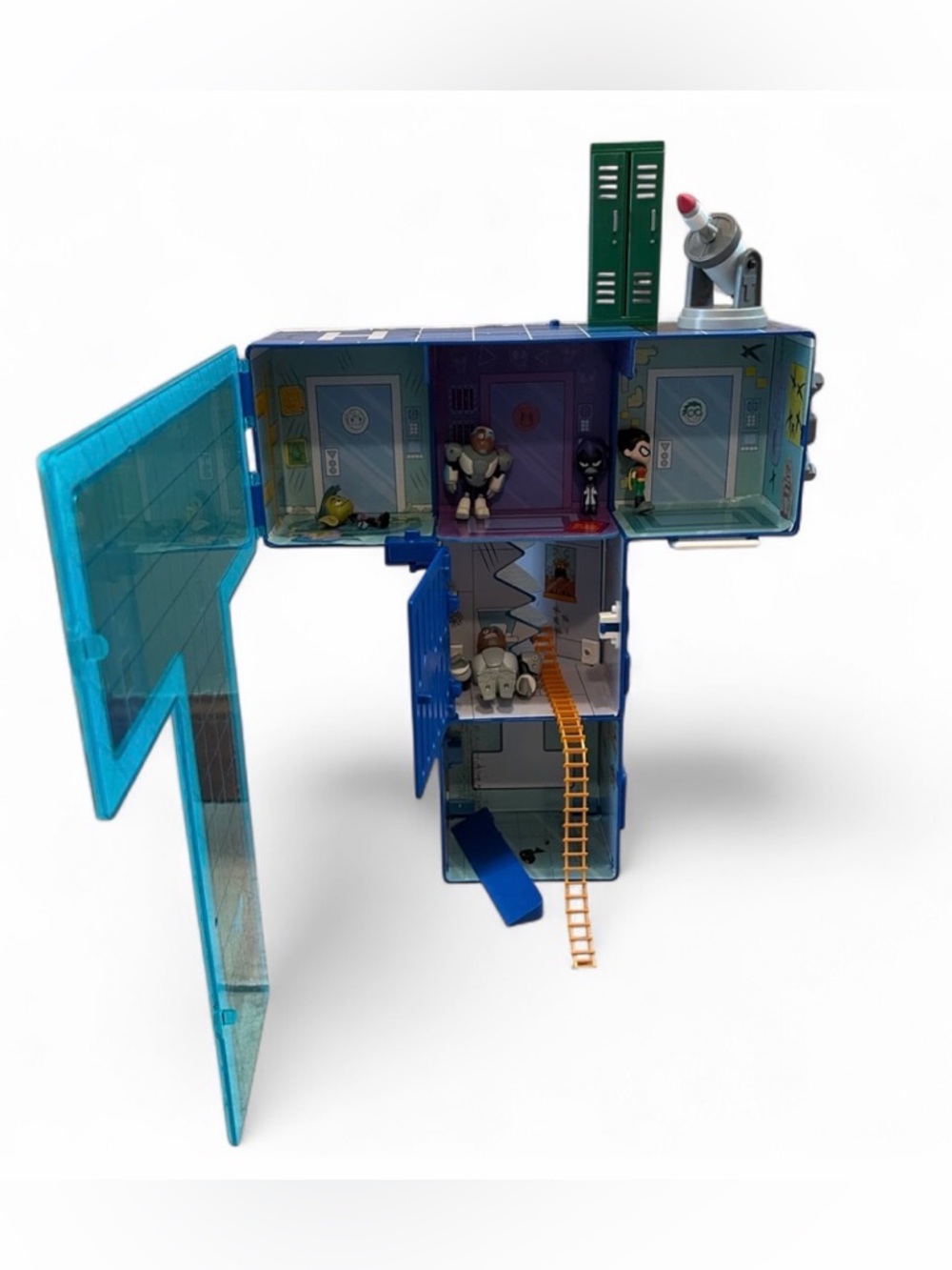 Teen Titans Go! T-Tower Playset Beast Boy Raven Robin Cyborg Figure Play Set Toy